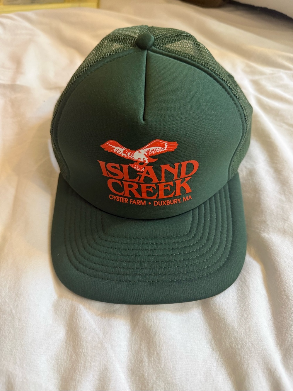 Island Creek Oysters Green and Orange Trucker Hat
